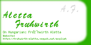 aletta fruhwirth business card